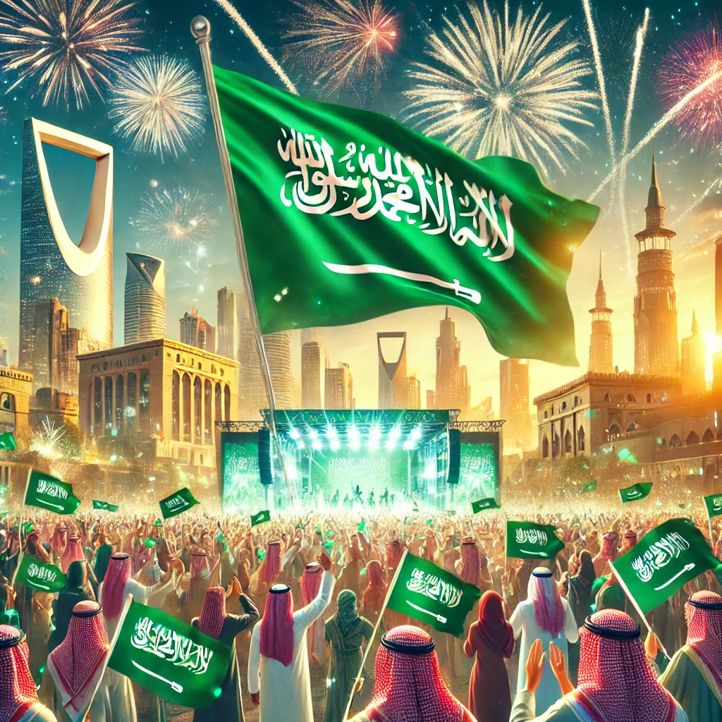 people celebrating Saudi National Day